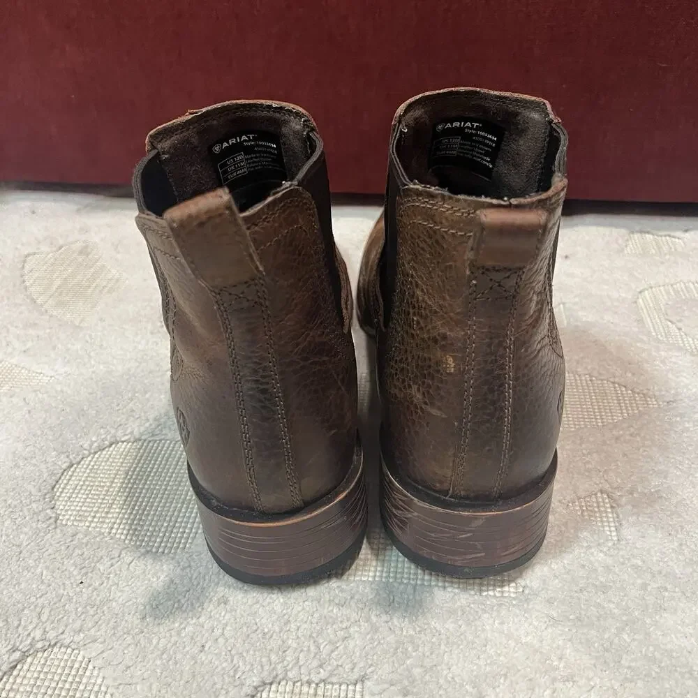 Ariat Ultra Square Toe Booker Chelsea Cowboy Western Boots Brown Leather 12D